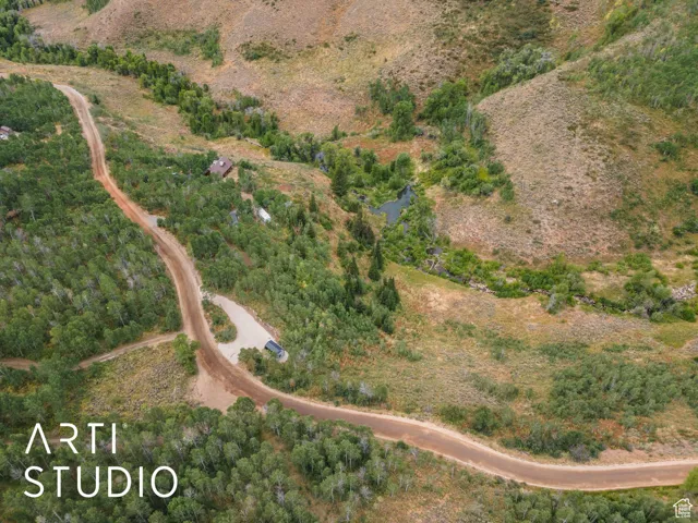 Aerial overview of property's location with rural landscape