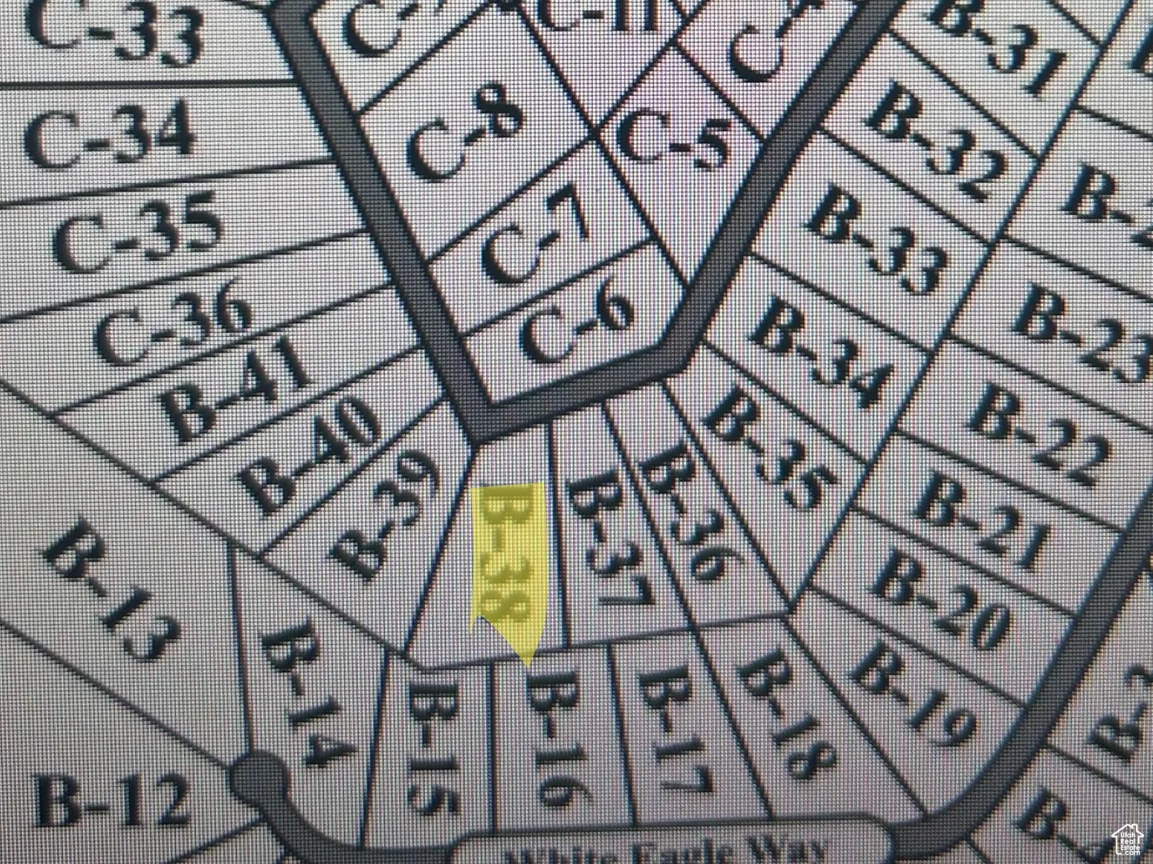 Map showing property parcels