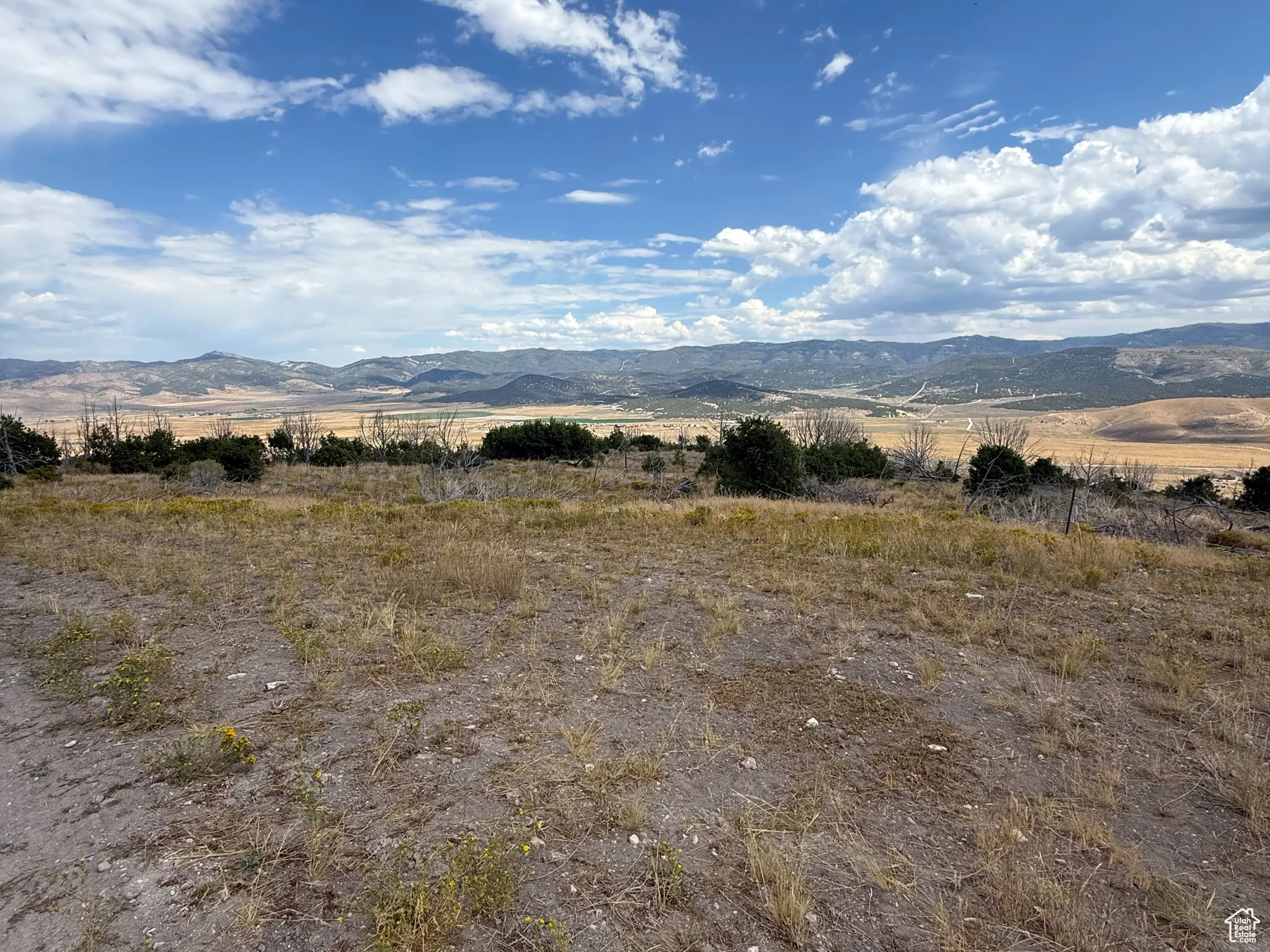 View of yard with a view of countryside and a mountain view