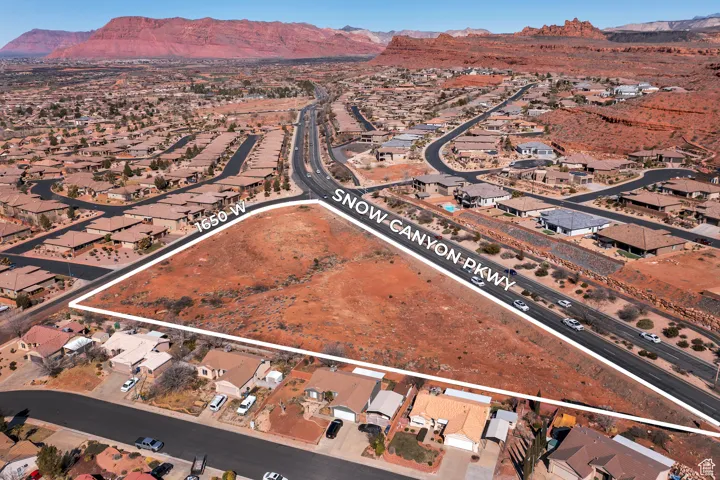 View of property location with nearby suburban area and property boundaries highlighted