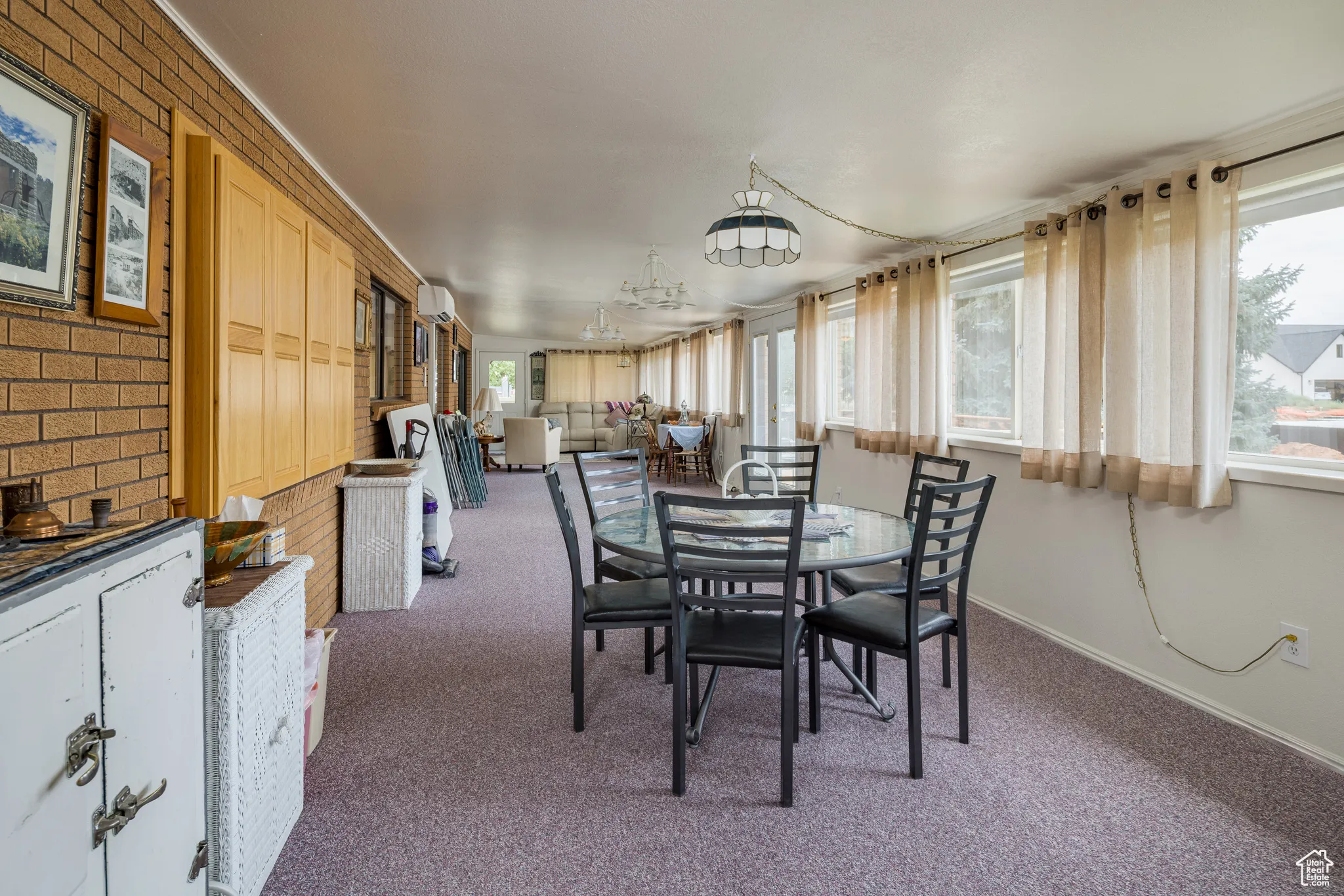 Dining space featuring carpet floors