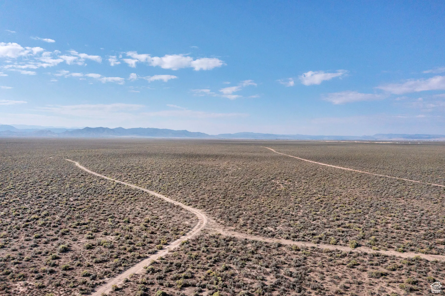 Aerial view of a mountain backdrop