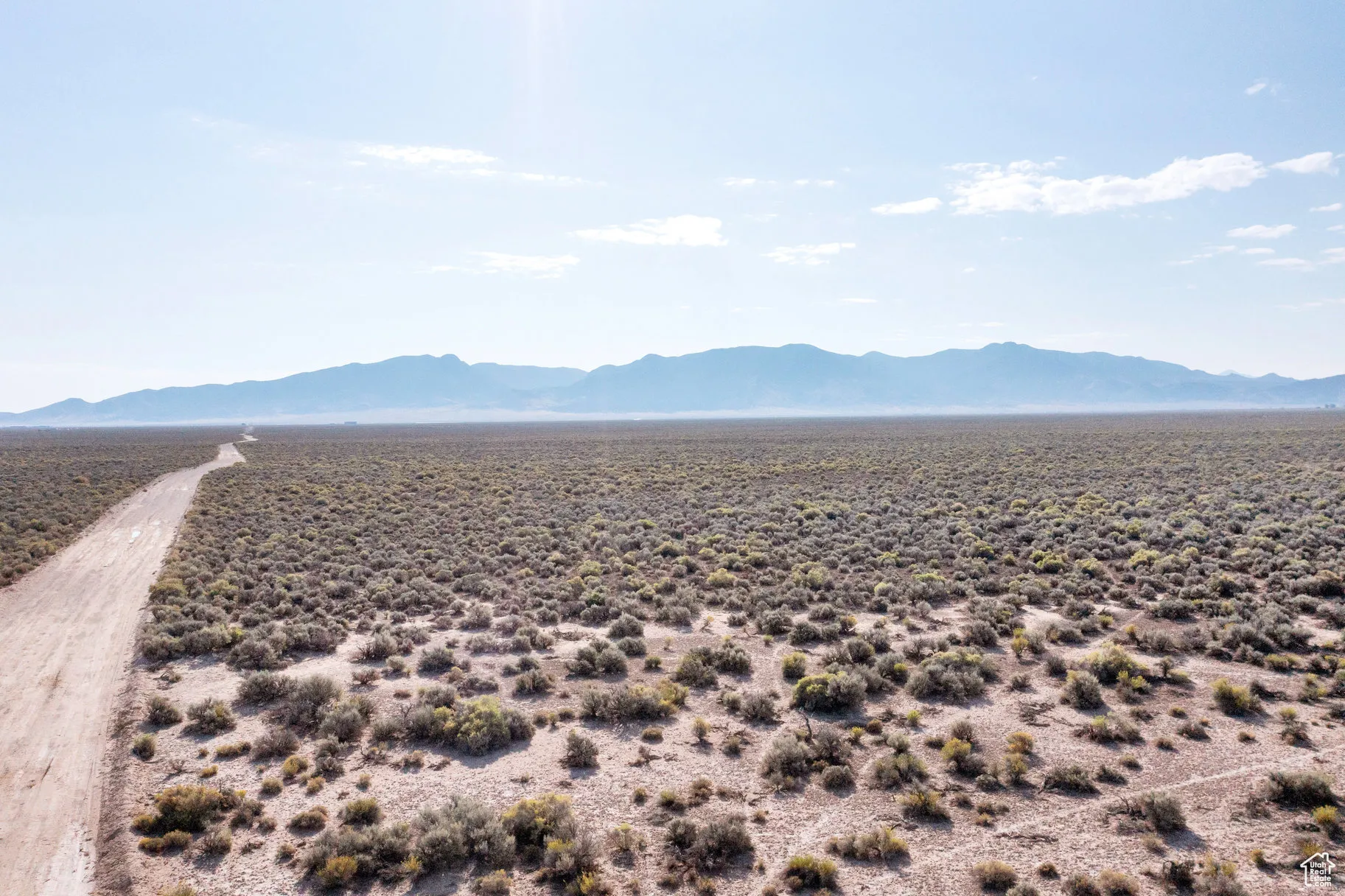 View of mountain background with a desert landscape and rural landscape