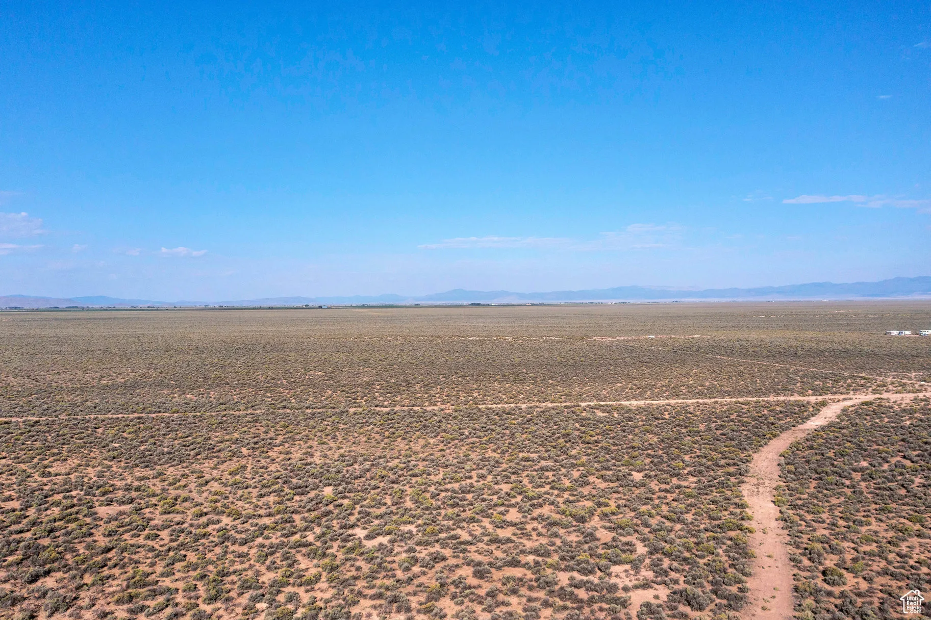 Aerial view of a mountain backdrop
