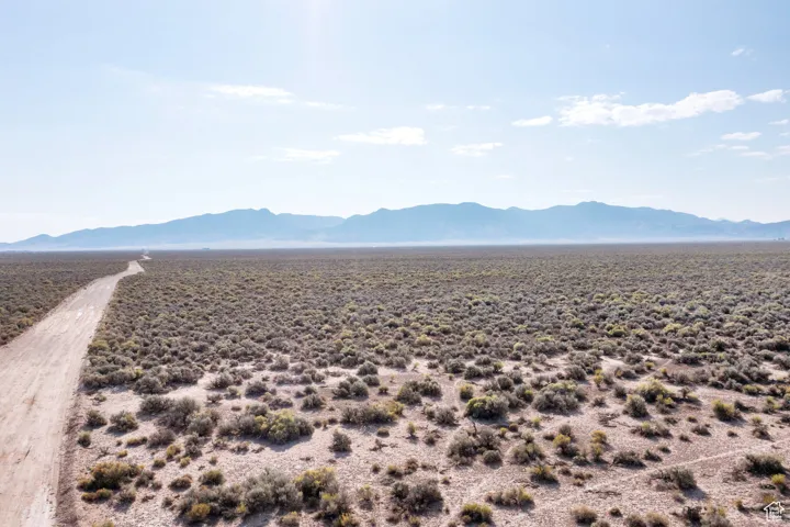 View of mountain background with a desert landscape and rural landscape