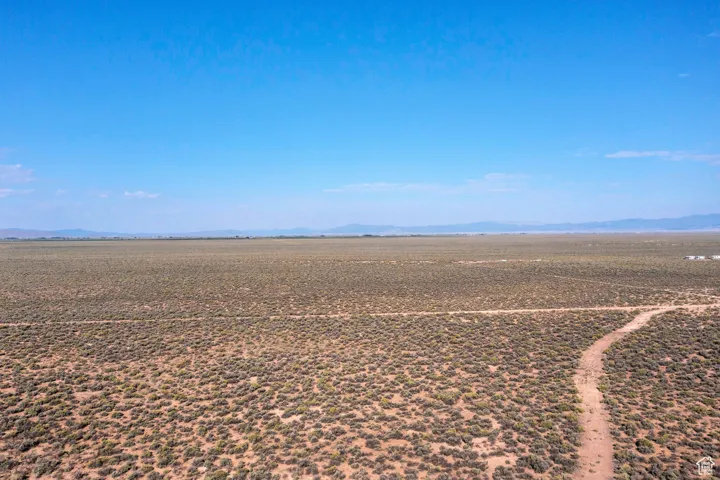 Aerial view of a mountain backdrop