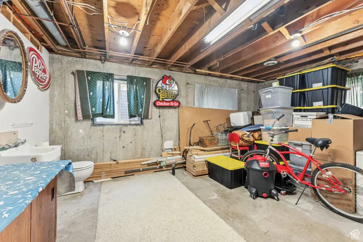 Below grade area with a sink
