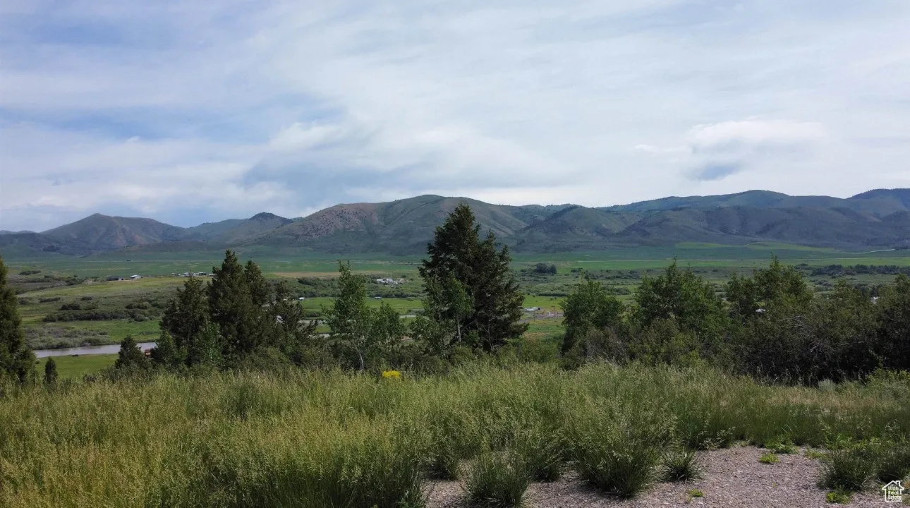 View of mountain background with rural landscape