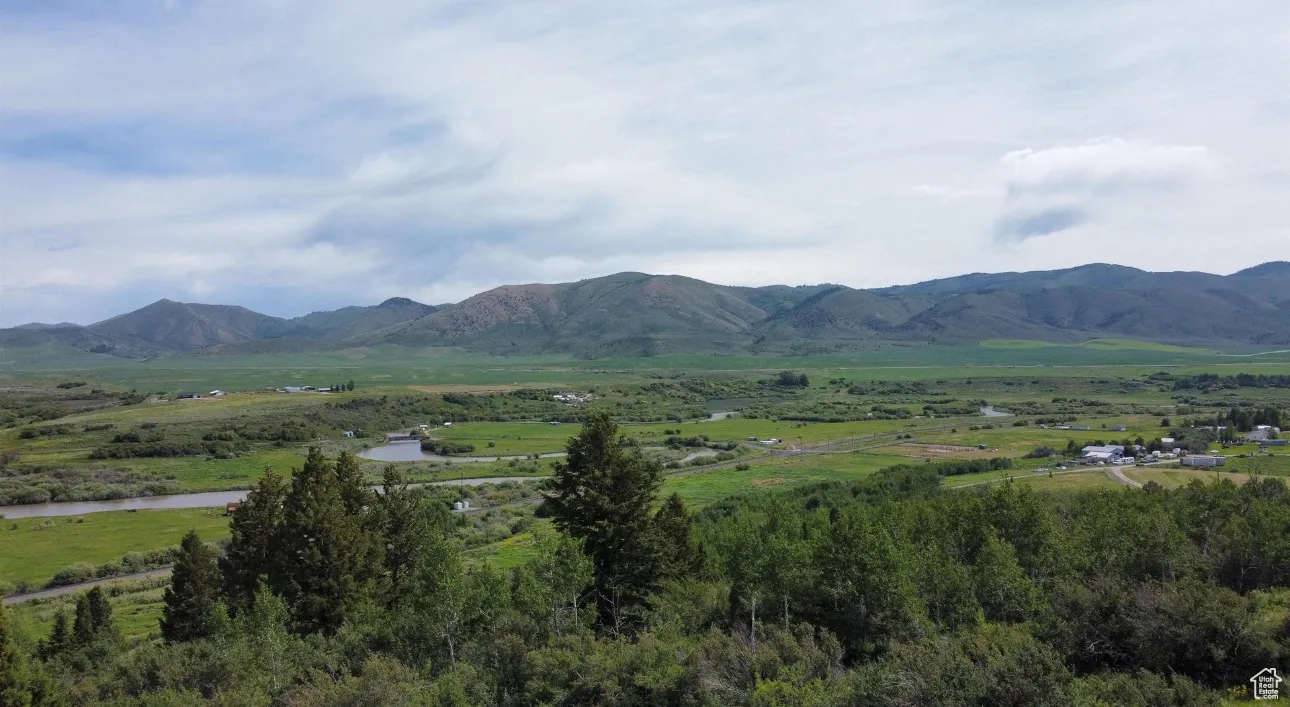 Mountain view with rural landscape