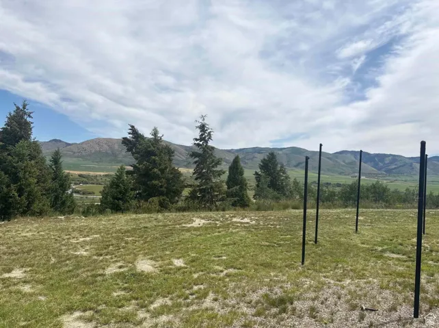 Mountain view with rural landscape