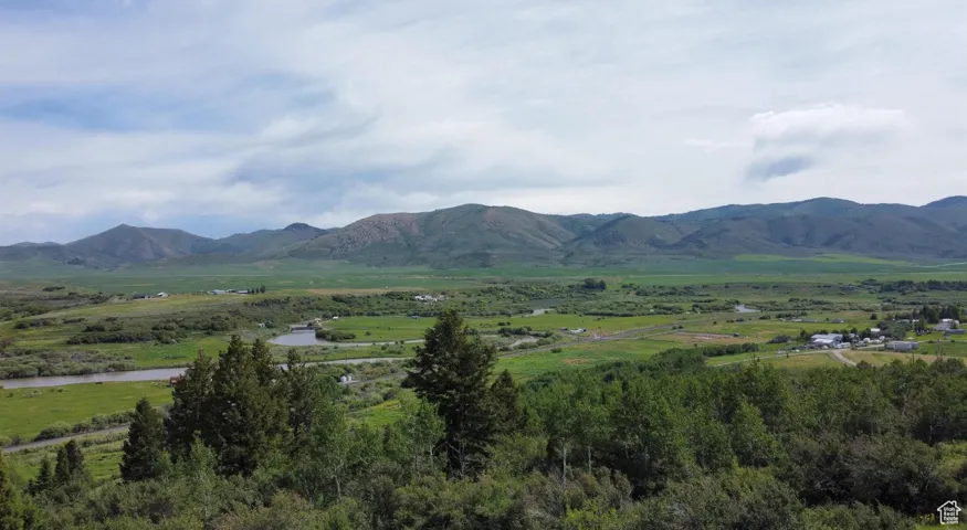Mountain view with rural landscape