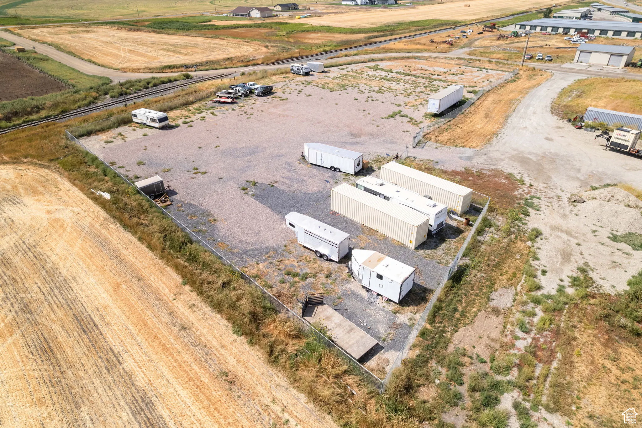 Aerial view of sparsely populated area