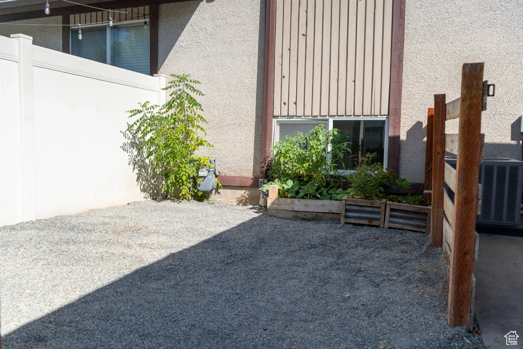 View of yard featuring a garden