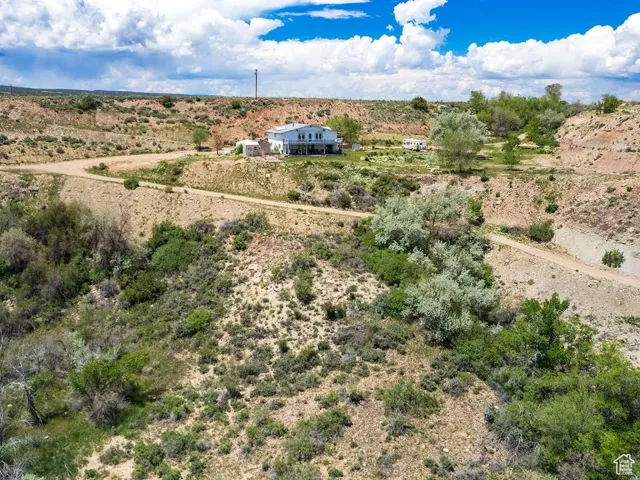 Aerial view of sparsely populated area
