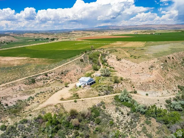 Aerial view of sparsely populated area