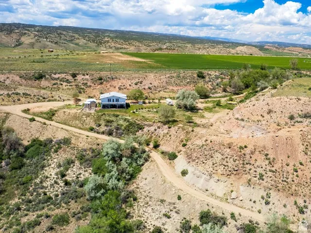 Aerial view of sparsely populated area