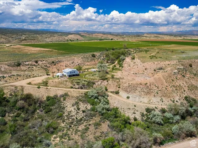 Aerial view of sparsely populated area