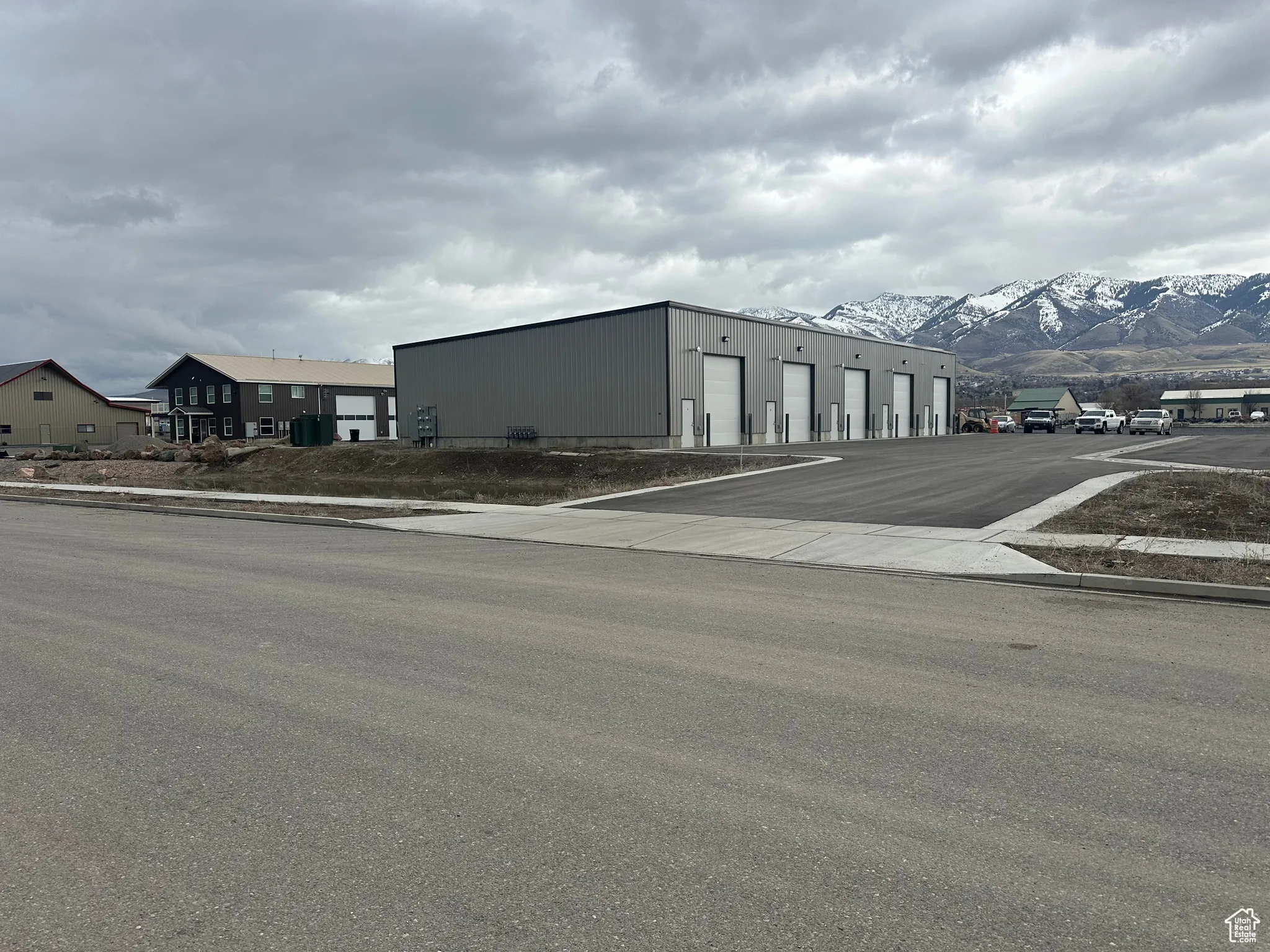 View of building exterior featuring a mountain view