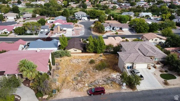 Aerial perspective of suburban area