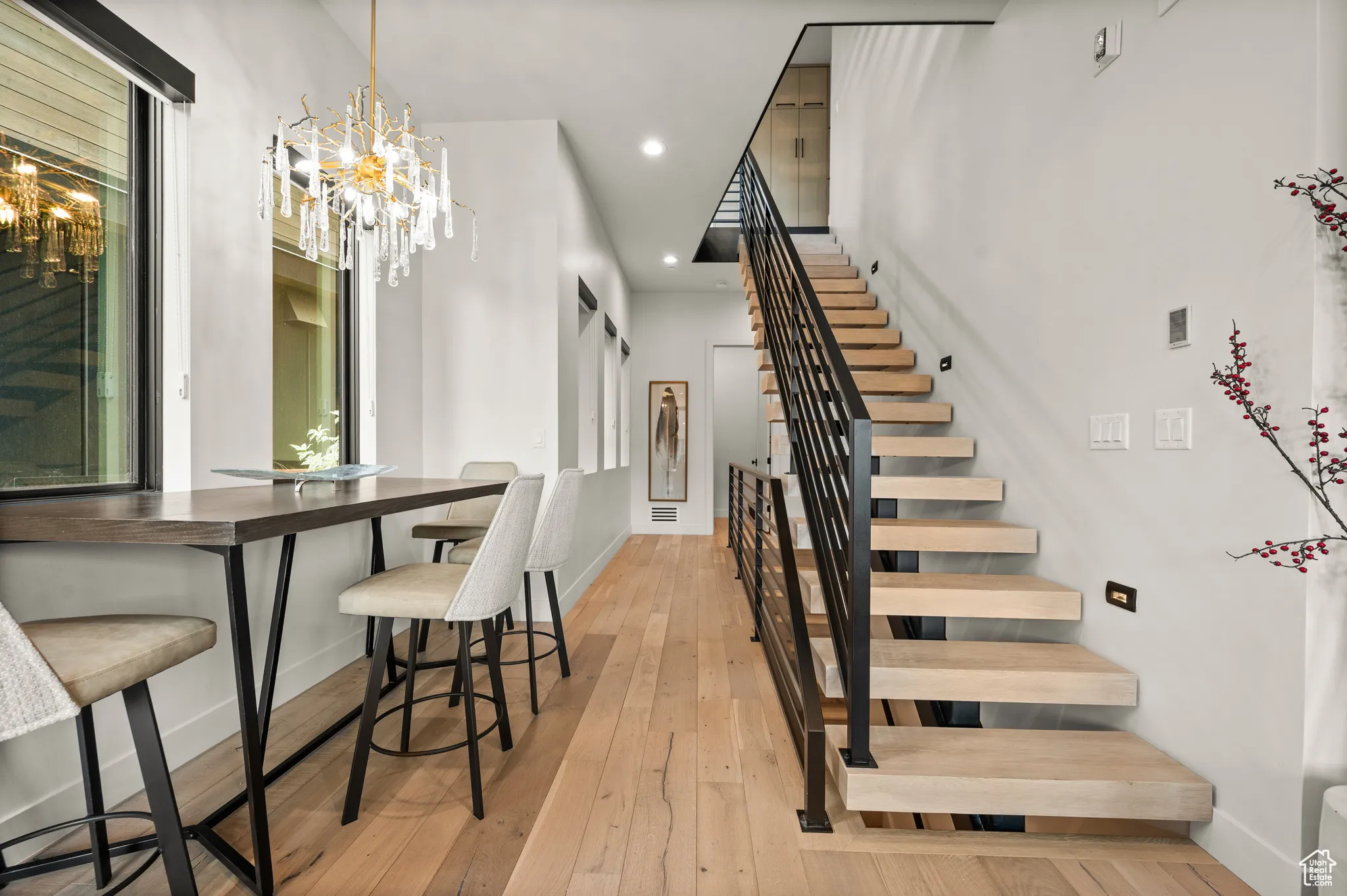 From the great room, this hall leads to the laundry room, a 3/4 bath and a bedroom.