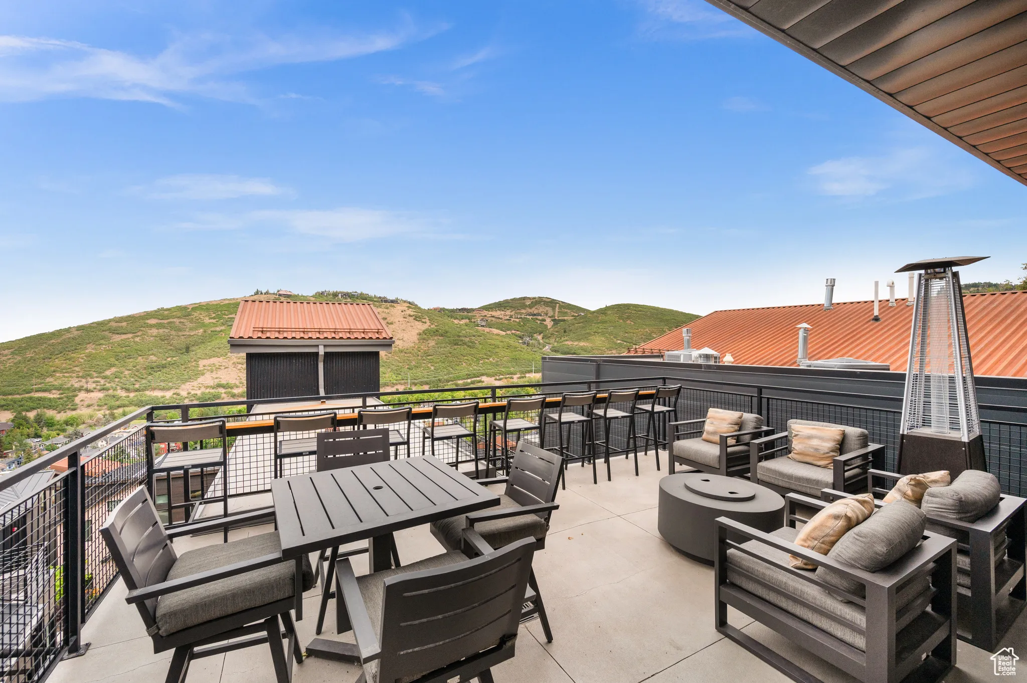 The lounge also has space to sit outside and enjoy the view.