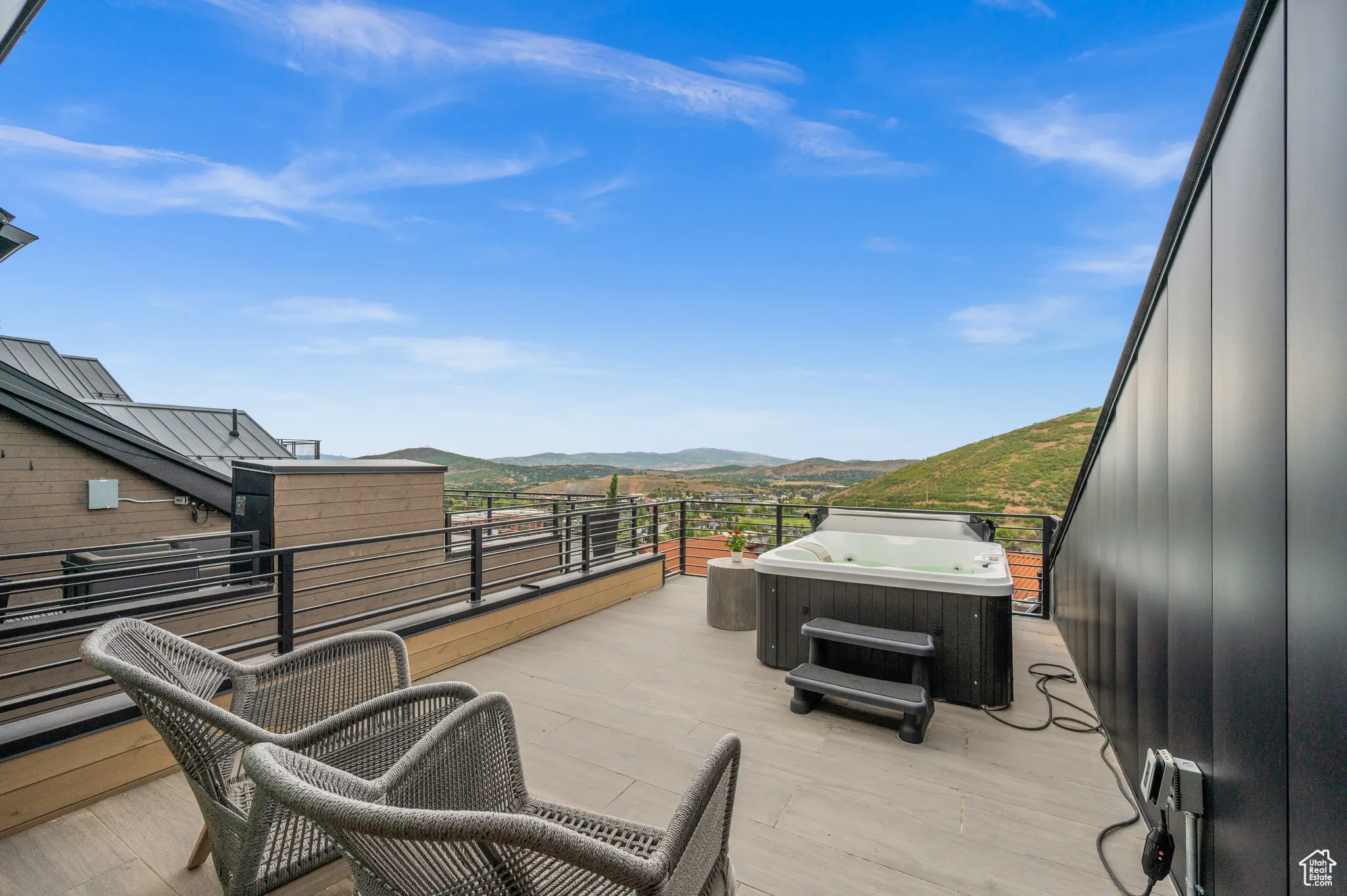 This roof top deck is such a treat with its elevation and beautiful views.