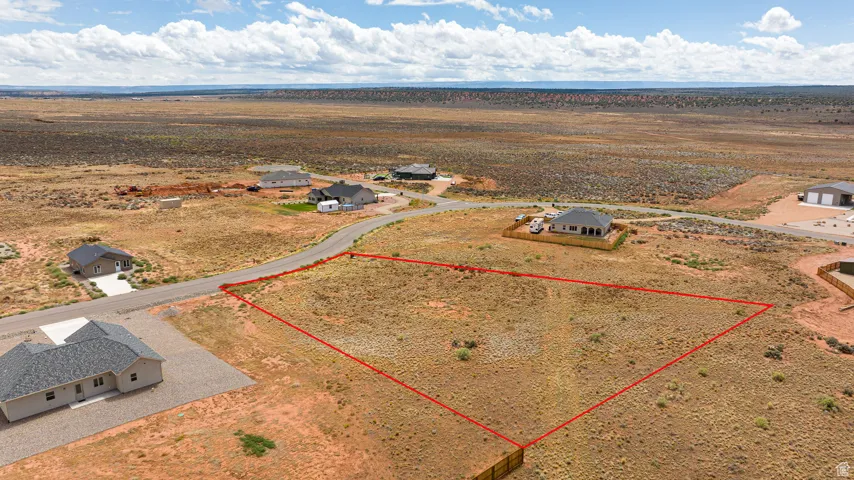 Overview of rural landscape featuring property parcel outlined