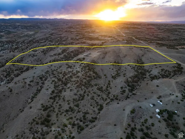 Aerial view at dusk of a view of countryside and a desert view