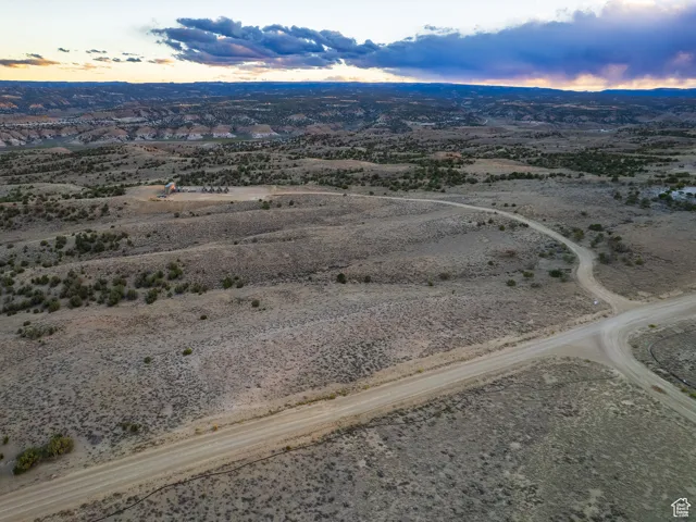 Aerial view of sparsely populated area featuring a desert landscape