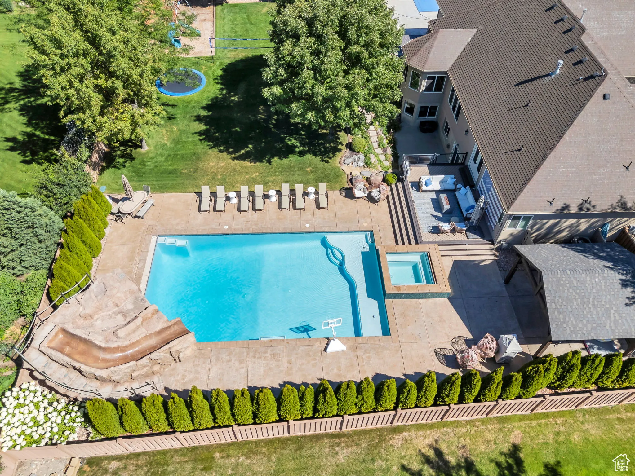 Bird's eye view of a pool