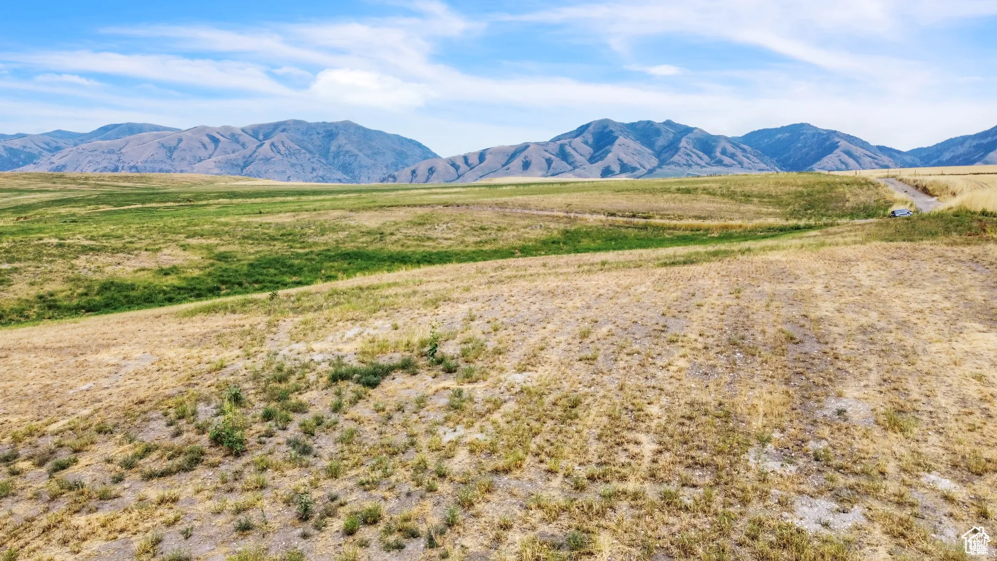 Mountain view with rural landscape