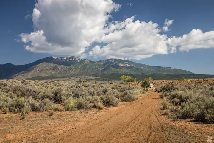 View of mountain background with rural landscape