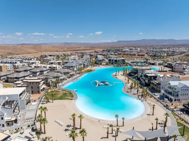 Aerial perspective of lagoon