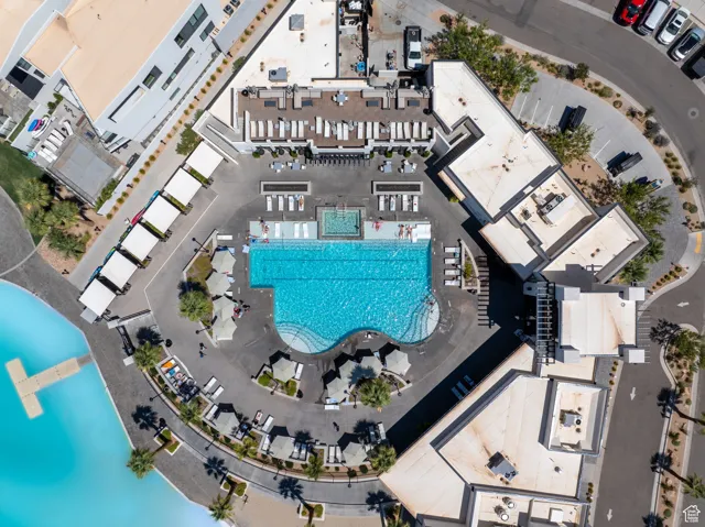 Bird's eye view of a pool