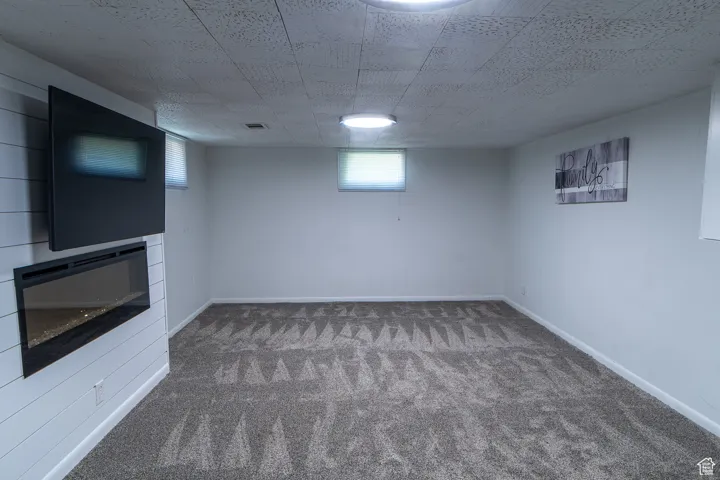 Family room with carpet