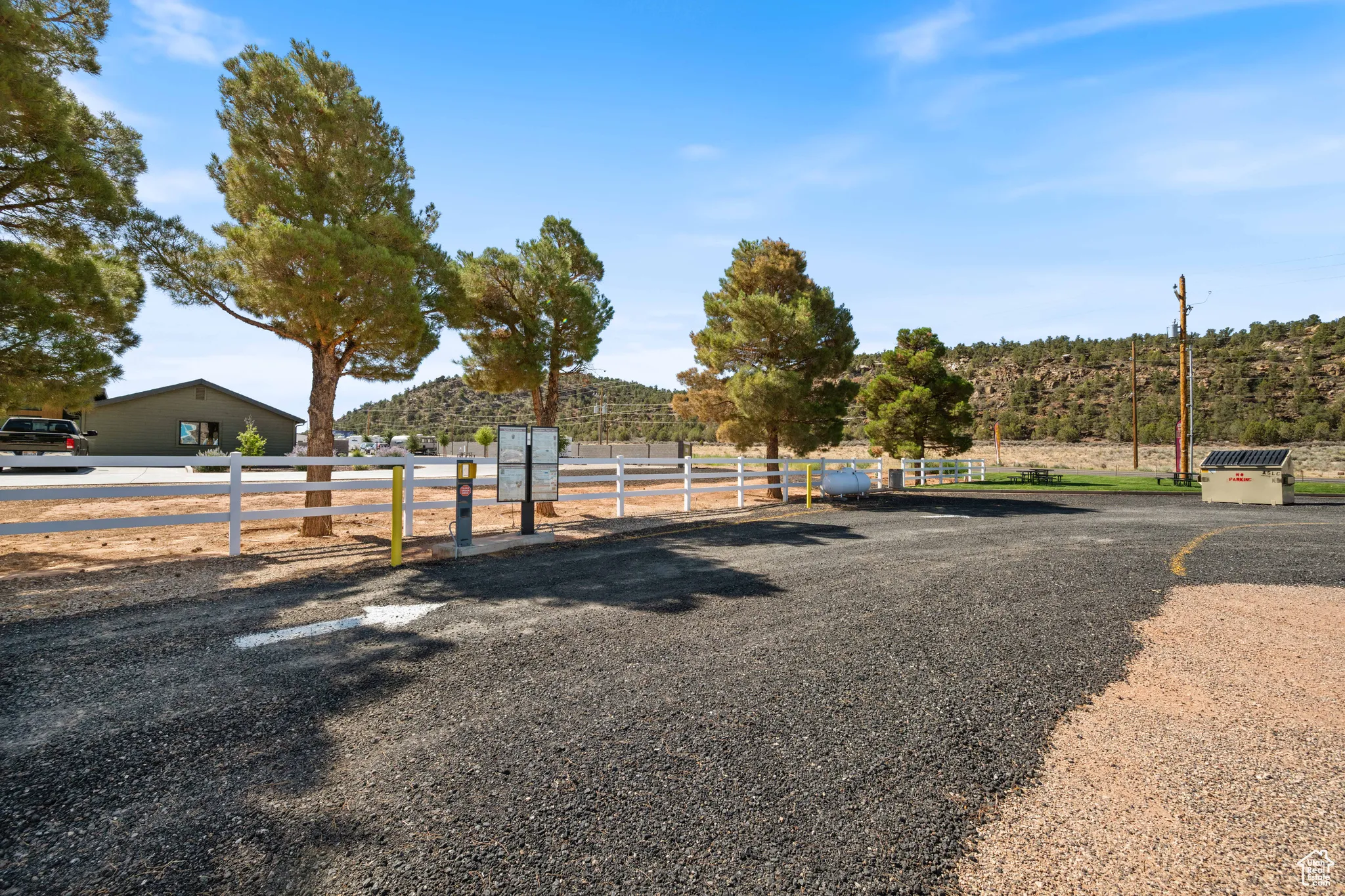 View of yard with a gate