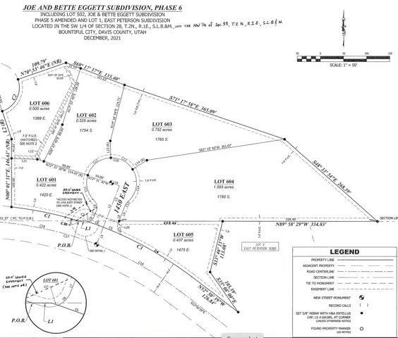 Subdivision plat - see lot 604
