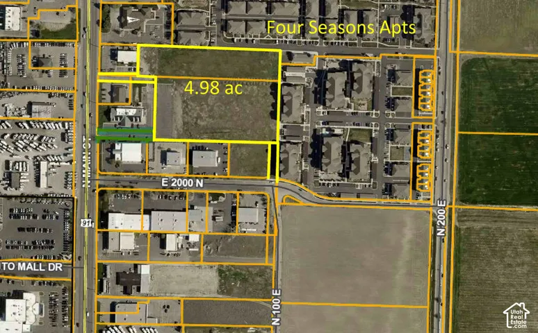 Aerial Property Map. Displaying the property boundaries and surrounding infrastructure