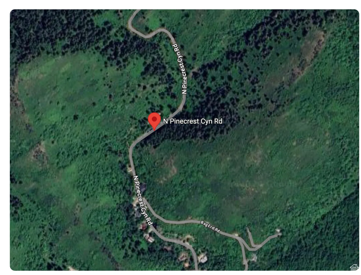 Aerial map of property and surrounding area