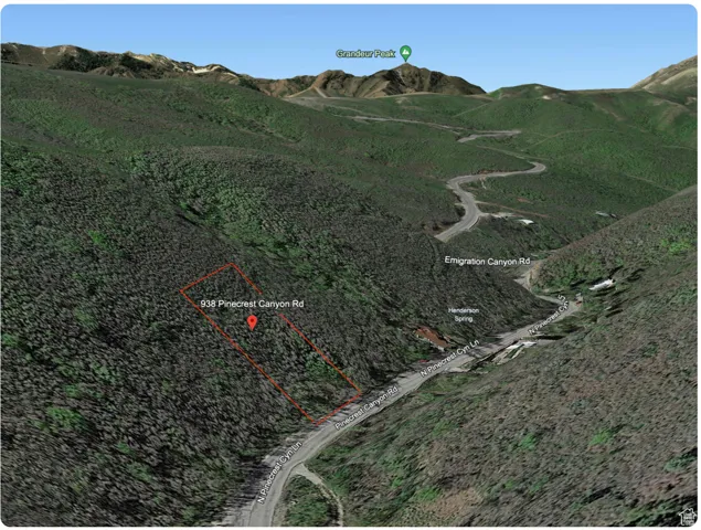 Aerial view of property's location with property boundaries highlighted