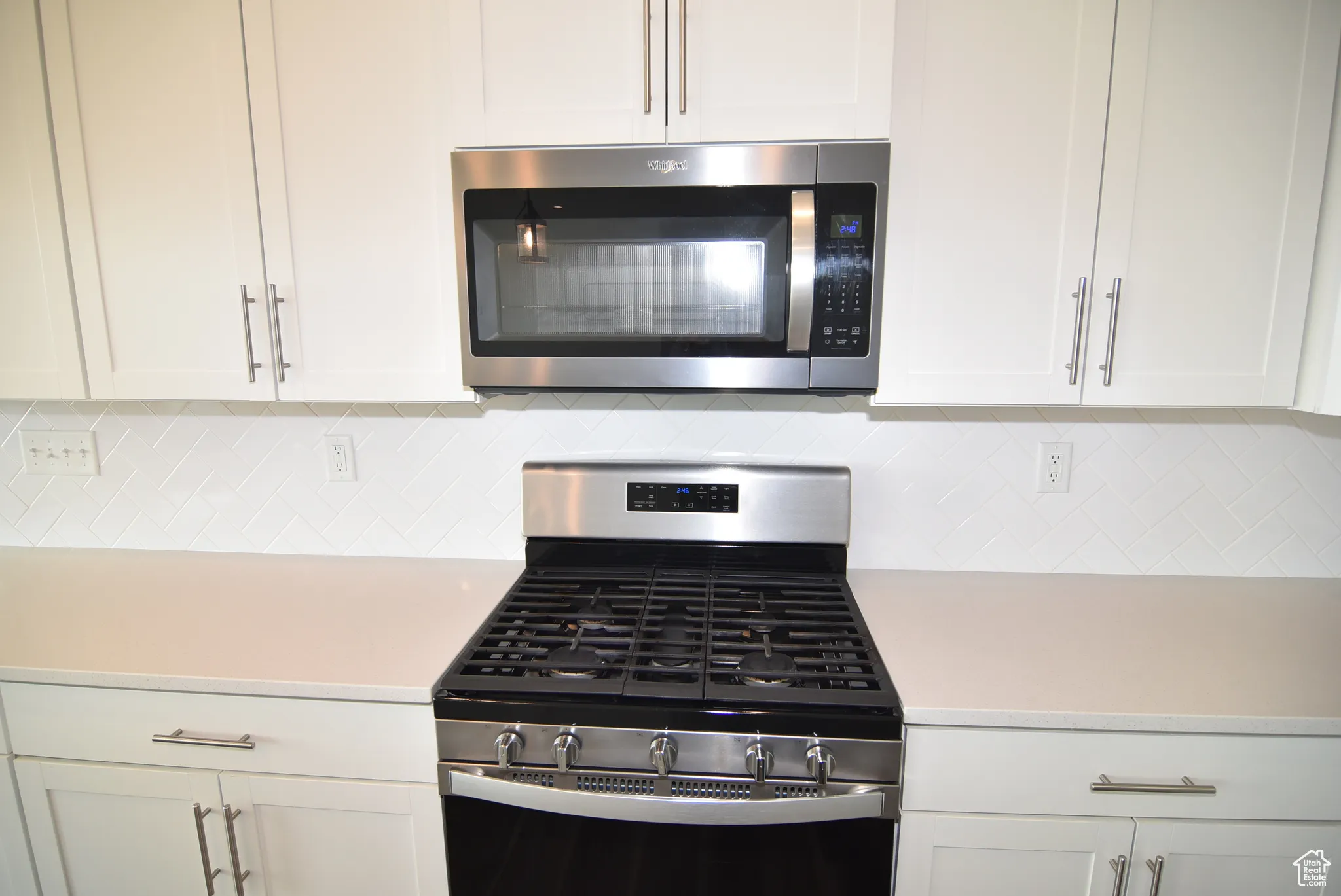 gas range and microwave