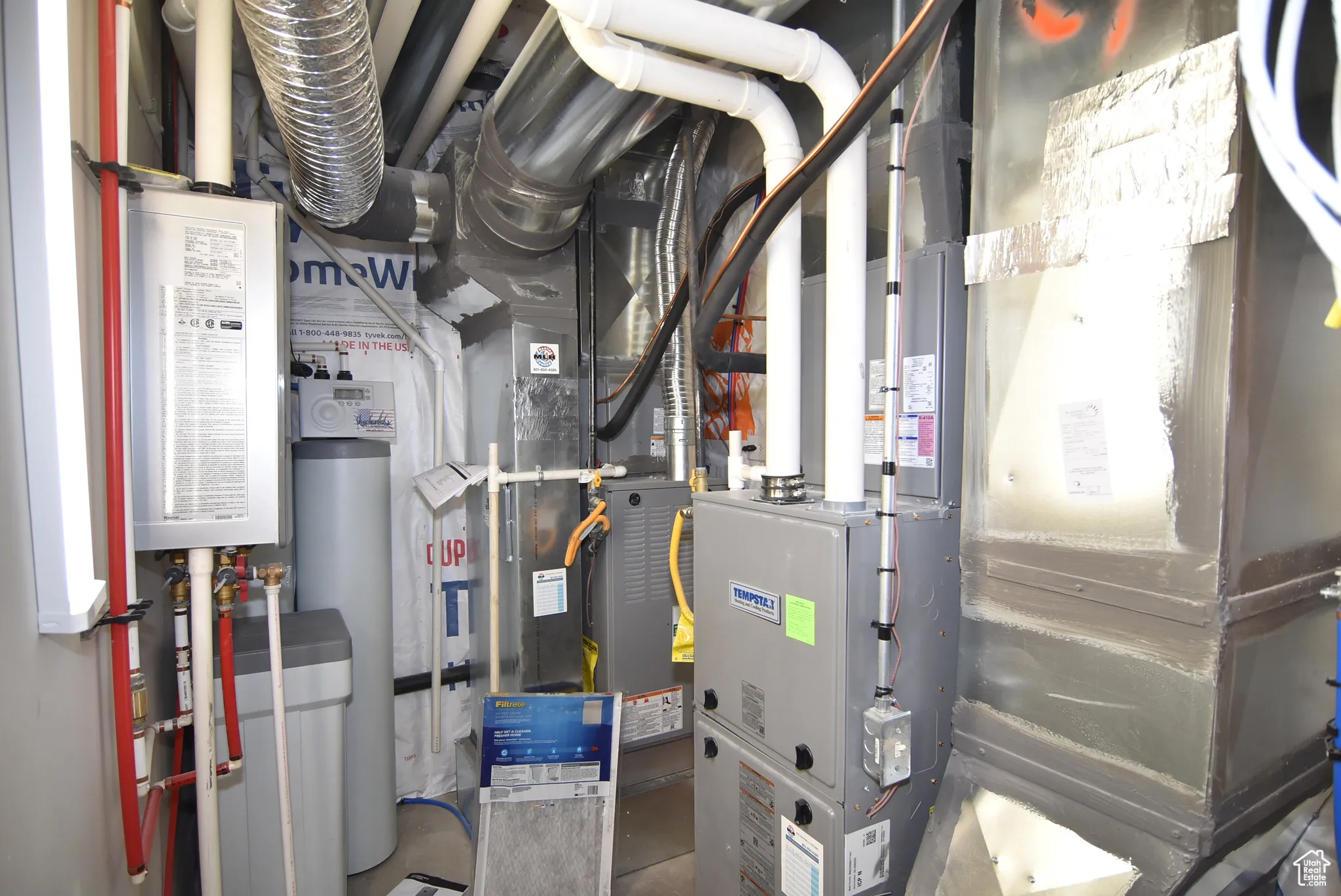 2 HVAC units, on-demand water heater, water softener and filtration unit