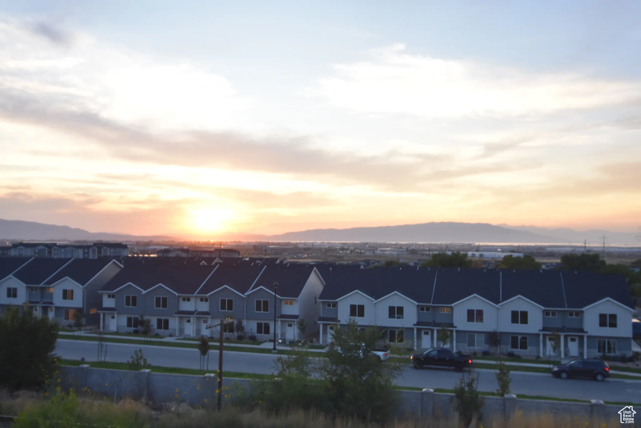 View of mountain and valley backdrop from back deck