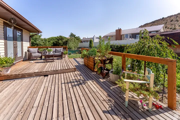View of wooden terrace