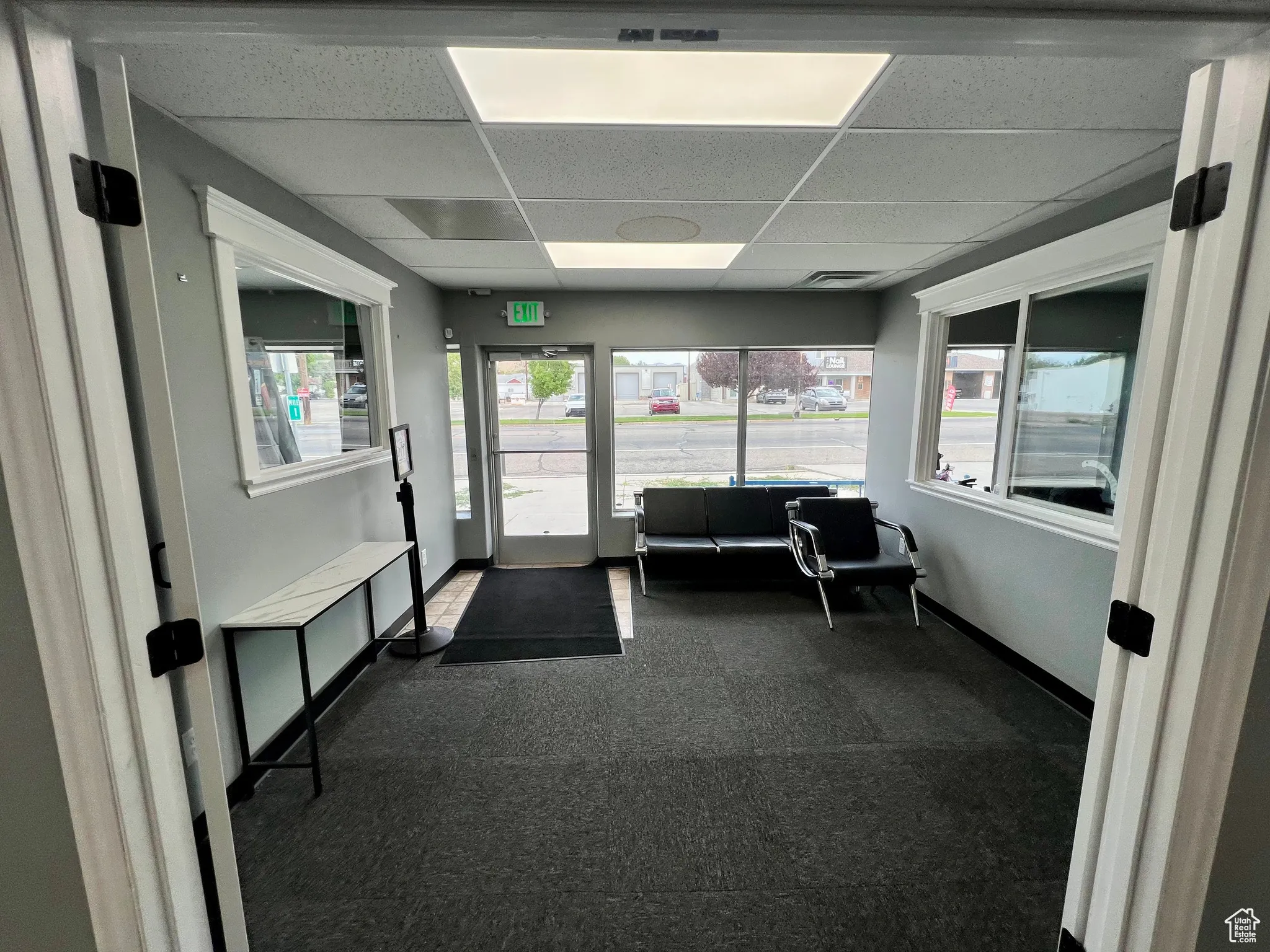 Community lobby with a drop ceiling