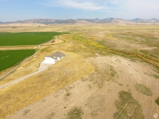 Aerial view of sparsely populated area featuring mountains