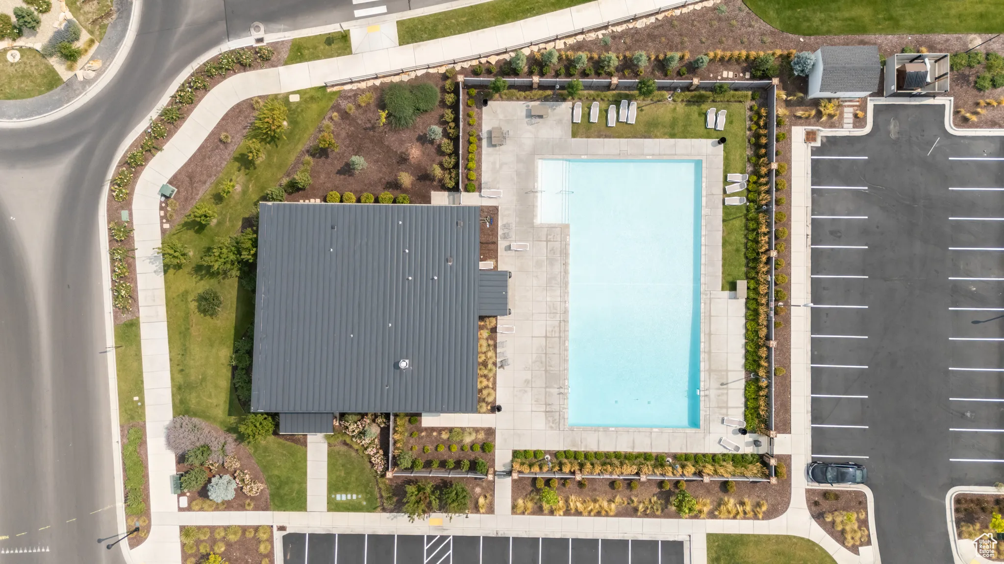 Bird's eye view of a pool