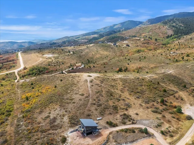 Overview of rural landscape featuring a mountainous background