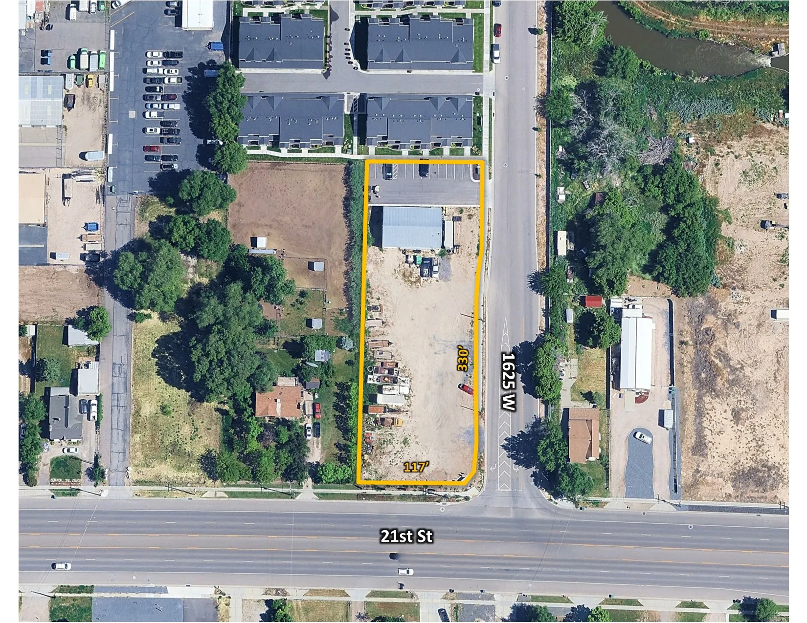 View of property location with property boundaries highlighted