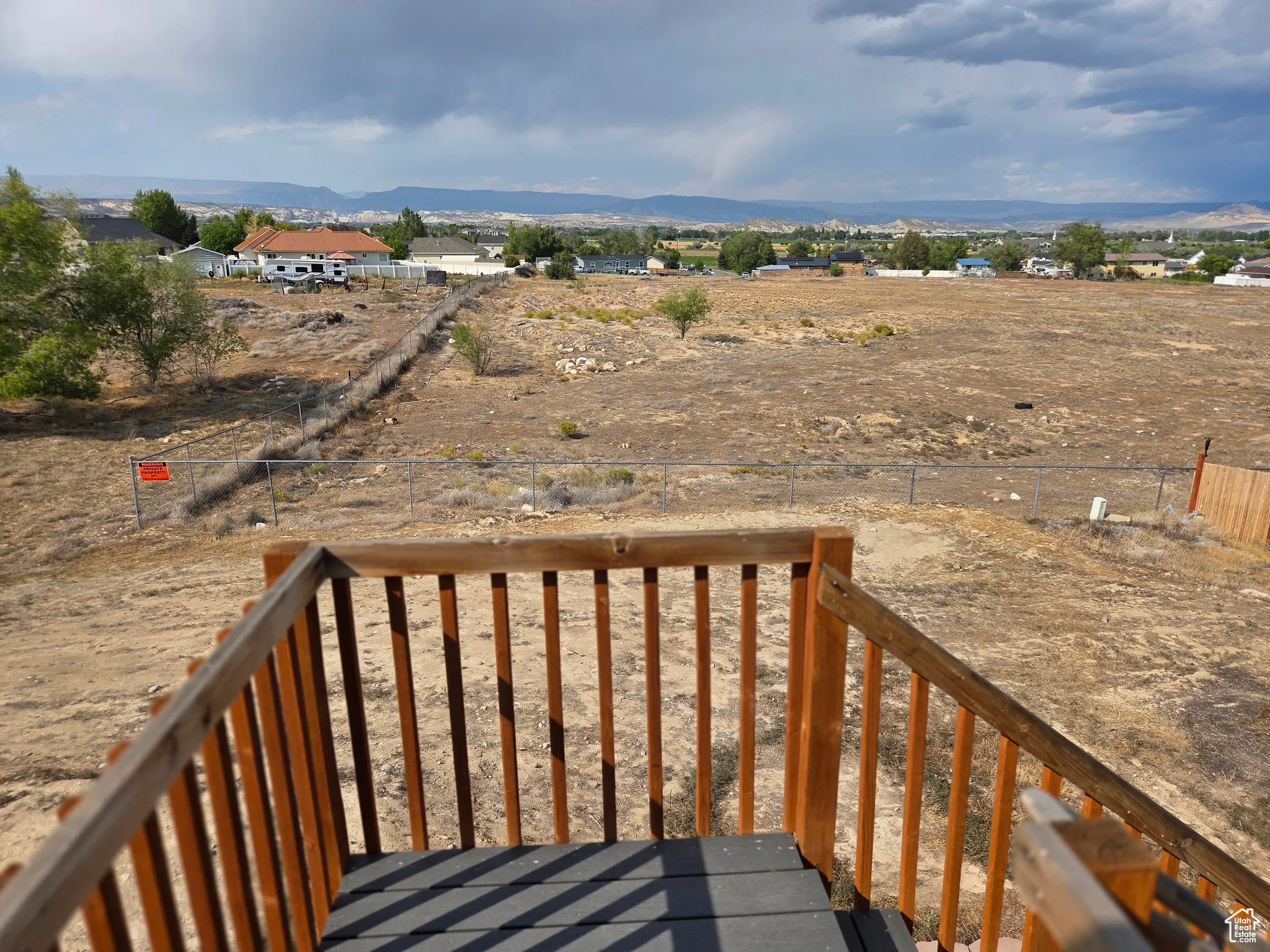 Deck with a mountain view